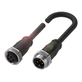Balluff Cordset, 7/8" female 0deg 4-pin / 7/8" male 0deg 4-pin, 0.3m Balluff